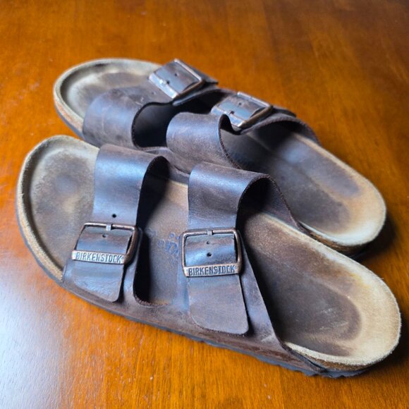 Birkenstock Arizona Soft Habana Leather Brown Slide Sandal Men\'s - Size 40 main image 5